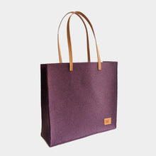 Load image into Gallery viewer, Felt tote bag with vegan leather handle - multiple colors