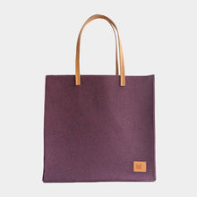 Load image into Gallery viewer, Felt tote bag with vegan leather handle - multiple colors