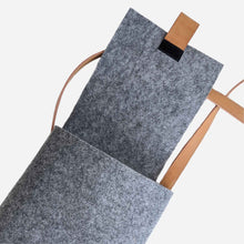Load image into Gallery viewer, Felt messenger bag with vegan leather handle - multiple colors