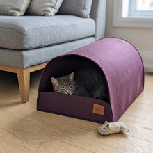 Load image into Gallery viewer, Molly &amp; Cooper felt cat cave in purple color
