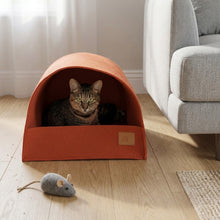 Load image into Gallery viewer, Molly &amp; Cooper felt cat cave in orange color
