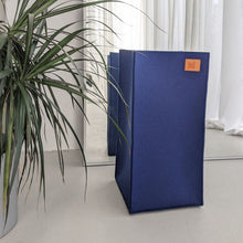 Load image into Gallery viewer, Tall felt storage box for living room, home office, wardrobe, laundry room, bathroom or nursery. Available in blue, gray, red and orange color.
