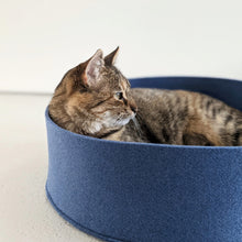 Load image into Gallery viewer, Molly &amp; Cooper felt cat nest - blue
