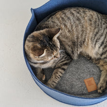 Load image into Gallery viewer, Molly &amp; Cooper felt cat nest with a pillow
